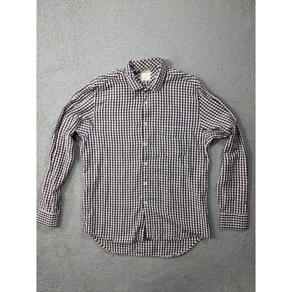 Billy Reid Shirt XL Standard Cut  Linen Blend? Long Sleeve Button Colorful Check - Picture 1 of 14